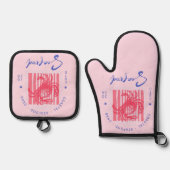 Küstenkrabbe Rosa Ofenhandschuh & Topflappen-Set (Vorderseite)