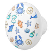 Küstenkrebse, Delphin und Muscheln Keramikknauf (Rechts)