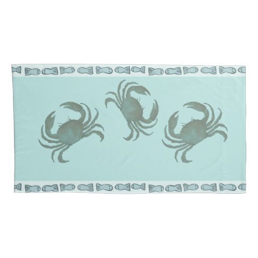 Küstenkrebse mit Bohemischen Fischgrenzen Kissenbezug (Rückseite-Rechts)