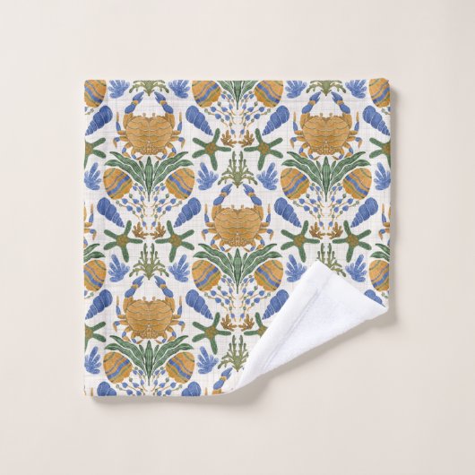 Küstenkrebse und Muschel Handtuchhandtuch Set (Waschlappen)