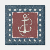 Küstenkunst | Anker auf Rot Magnet (Vorne)