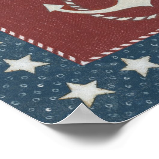 Küstenkunst | Anker auf Rot Poster (Ecke)