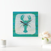 Küstenkunst | Aqua Humster Quadratische Wanduhr (Zuhause)