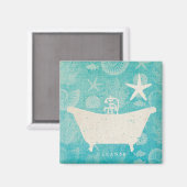 Küstenkunst | Bathtub gerundet Magnet (Vorderseite/Rückseite)