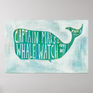 Küstenkunst   Captain Max's Whale Watch Poster
