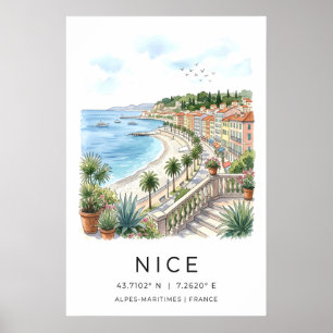 Küstenkunst-Druck Französische Riviera Aussicht (R Poster