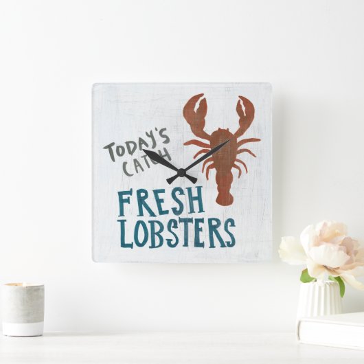 Küstenkunst | Frischgeburten Quadratische Wanduhr (Zuhause)