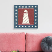 Küstenkunst | Leuchtturm auf Rot Leinwanddruck (Insitu (Wohnzimmer))