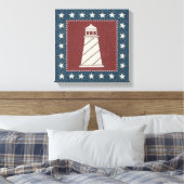 Küstenkunst | Leuchtturm auf Rot Leinwanddruck (Insitu (Schlafzimmer))