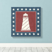 Küstenkunst | Leuchtturm auf Rot Leinwanddruck (Insitu (Holzboden))