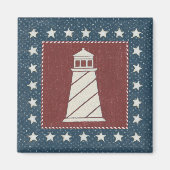 Küstenkunst | Leuchtturm auf Rot Magnet (Vorne)