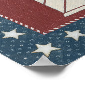 Küstenkunst | Leuchtturm auf Rot Poster (Ecke)