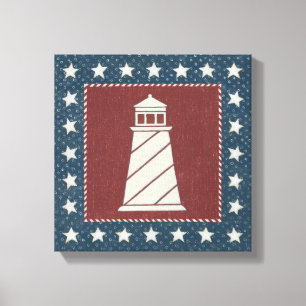 Küstenkunst  Leuchtturm in Rot Leinwanddruck