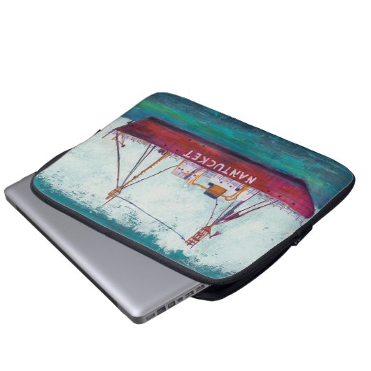 Küstenkunst| Nantucket Lightship Laptopschutzhülle (Vorne Knopf)