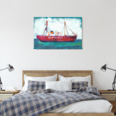 Küstenkunst | Nantucket Lightship Leinwanddruck (Insitu (Schlafzimmer))