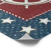 Küstenkunst | Rad des Schiffes auf Rot Poster (Ecke)