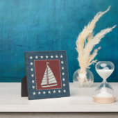 Küstenkunst | Segelboot auf Rot Fotoplatte (InSitu)