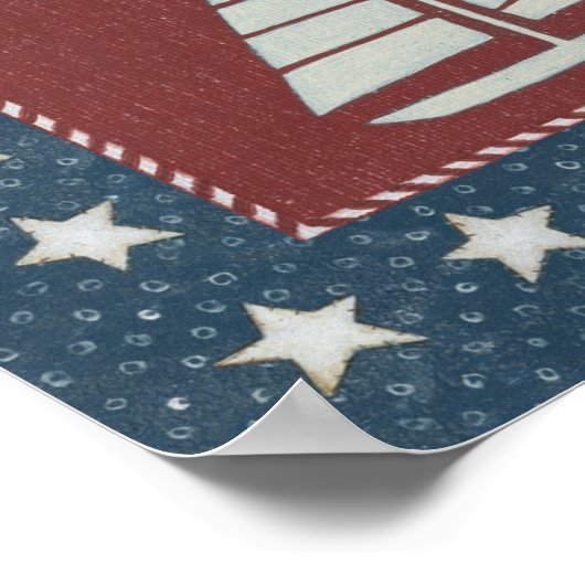 Küstenkunst | Segelboot auf Rot Poster (Ecke)