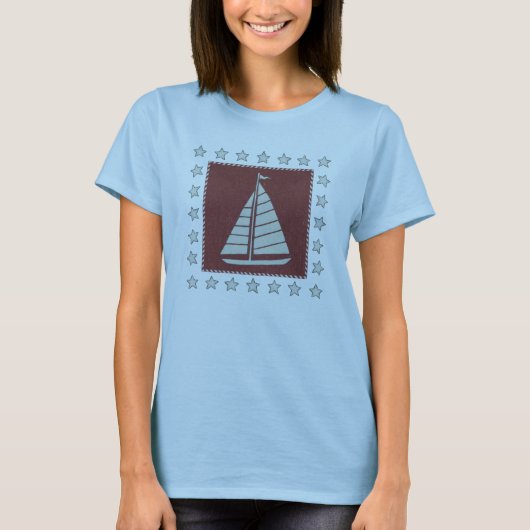 Küstenkunst | Segelboot auf Rot T-Shirt (Vorderseite)