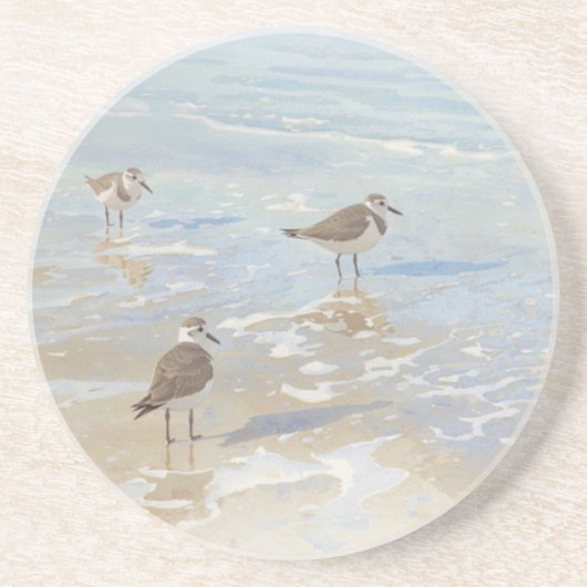 Küstenkunst Strandläufer am Strand Getränkeuntersetzer (Vorne)