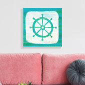 Küstenkunst | Wasserlenkrad Leinwanddruck (Insitu (Wohnzimmer))