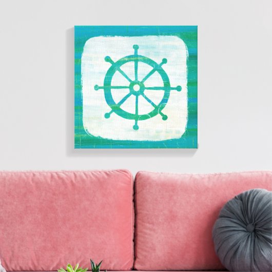 Küstenkunst | Wasserlenkrad Leinwanddruck (Insitu (Wohnzimmer))