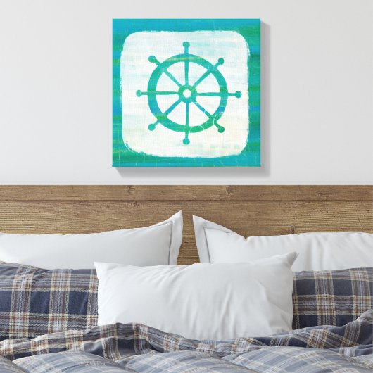 Küstenkunst | Wasserlenkrad Leinwanddruck (Insitu (Schlafzimmer))