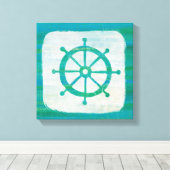 Küstenkunst | Wasserlenkrad Leinwanddruck (Insitu (Holzboden))