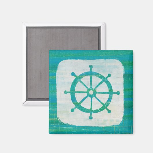 Küstenkunst | Wasserlenkrad Magnet (Vorderseite/Rückseite)