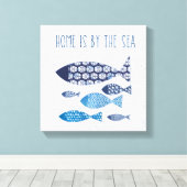 Küstenkunst | Zuhause liegt direkt am Meer Leinwanddruck (Insitu (Holzboden))