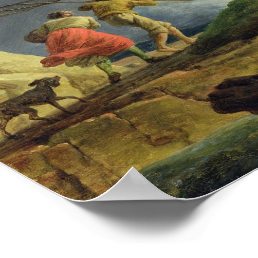 Küstenlandschaft im Sturm, 1782 Poster (Ecke)