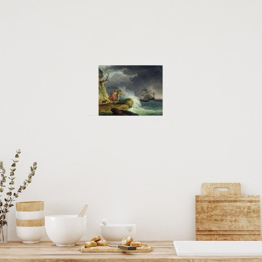 Küstenlandschaft im Sturm, 1782 Poster (Küche)