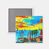 Küstenlandschaft im Traum Magnet (Vorderseite/Rückseite)