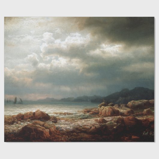 Küstenlandschaft Lars Hertervig Geschenkpapier (Flach)