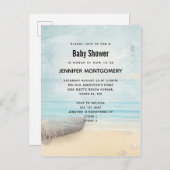 Küstenlandschaft mit Boat & Lighthouse Invitat Einladungspostkarte (Vorne/Hinten)