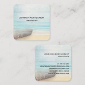 Küstenlandschaft mit einem Fischerboot-Business C Quadratische Visitenkarte (Vorne/Hinten)