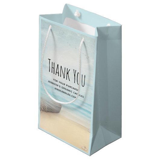 Küstenlandschaft mit einem Fischerboot-Business Kleine Geschenktüte (Vorderseite Schrägansicht)