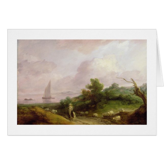 Küstenlandschaft mit einem Schäfer und seiner (Vorderseite (Horizontal))