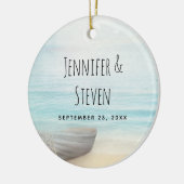 Küstenlandschaft mit Hochzeit eines Fischerbootes Keramik Ornament (Links)