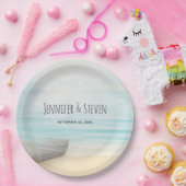 Küstenlandschaft mit Hochzeit eines Fischerbootes Pappteller (Party)