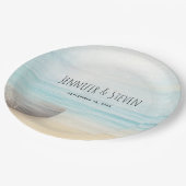 Küstenlandschaft mit Hochzeit eines Fischerbootes Pappteller (Schrägansicht)