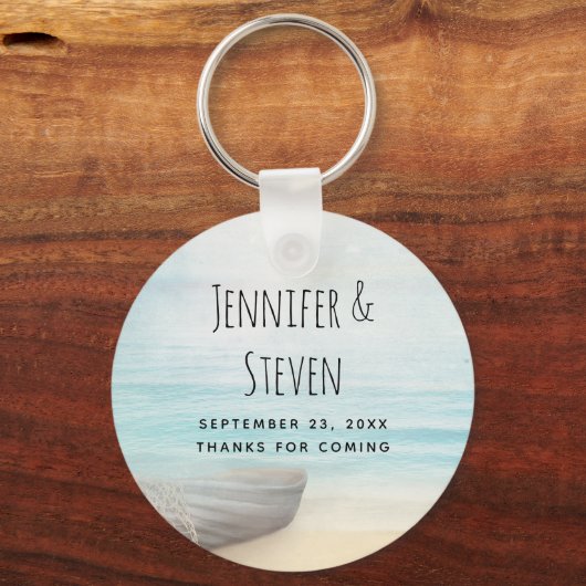 Küstenlandschaft mit Hochzeit eines Fischerbootes Schlüsselanhänger (Vorderseite)