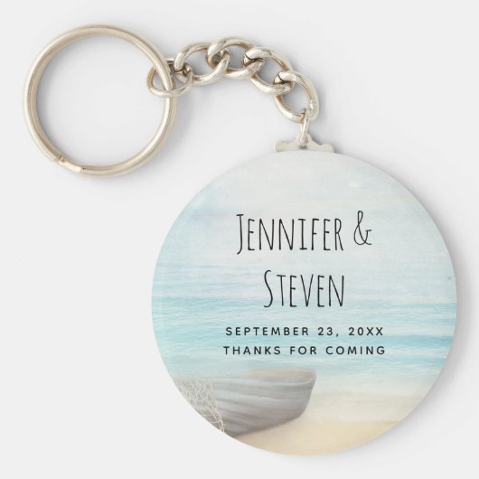 Küstenlandschaft mit Hochzeit eines Fischerbootes Schlüsselanhänger (Vorne)