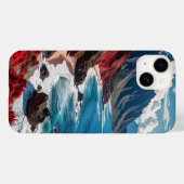 Küstenlandschaft mit lebhaften roten Klippen Case-Mate iPhone Hülle (Rückseite (Horizontal))