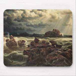 Küstenlandschaft mit Schiffen am Horizont Mousepad