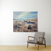 Küstenlandschaft mit Wildblumen am Morgen Wandteppich (Beispiel (Horizontal))