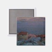 Küstenlandschaft (Öl auf Leinwand) Magnet (Vorderseite/Rückseite)