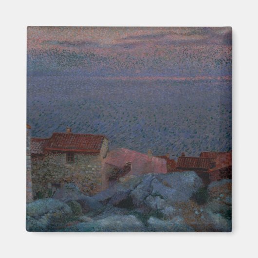 Küstenlandschaft (Öl auf Leinwand) Magnet (Vorne)
