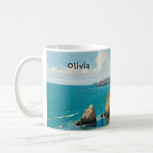 Küstenlandschaft Ozeanstrand Personalisiert Kaffeetasse