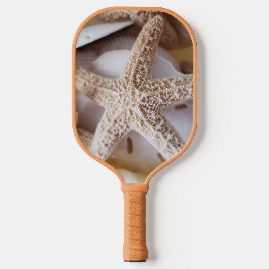 Küstenlandschaft von Starfish und Sand Dollars Pickleball Schläger (Vorderseite)